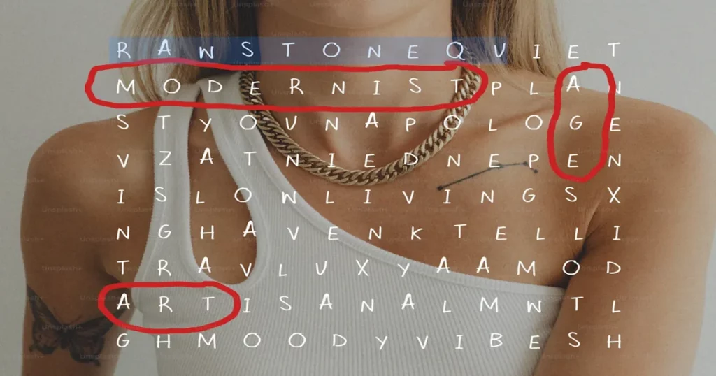 Détail de corps féminin et typographie – image évoquant l’art contemporain, la différence et la représentation